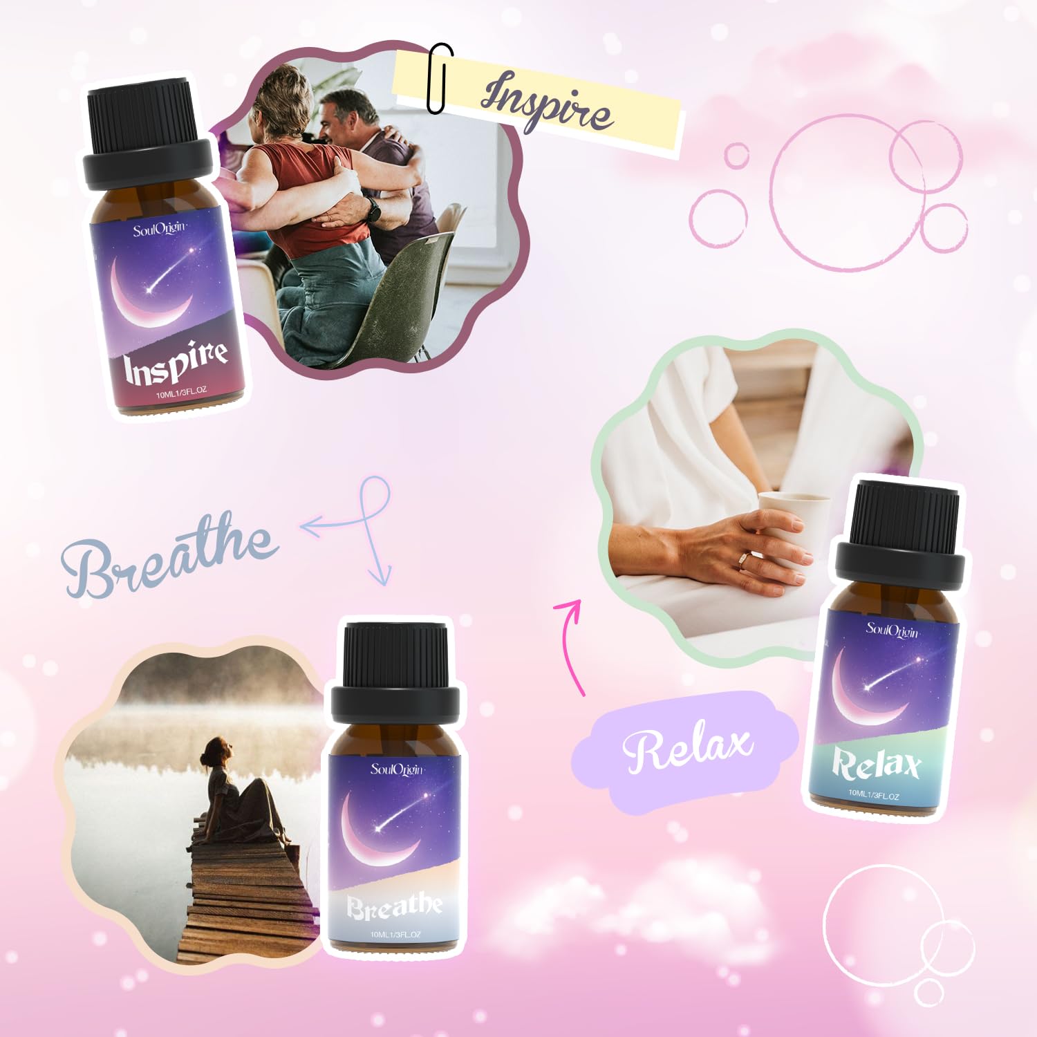 Essential Oil Blends, Essential Oils for Diffusers for Home, Best-Wishes Kit Scent Diffuser Oil