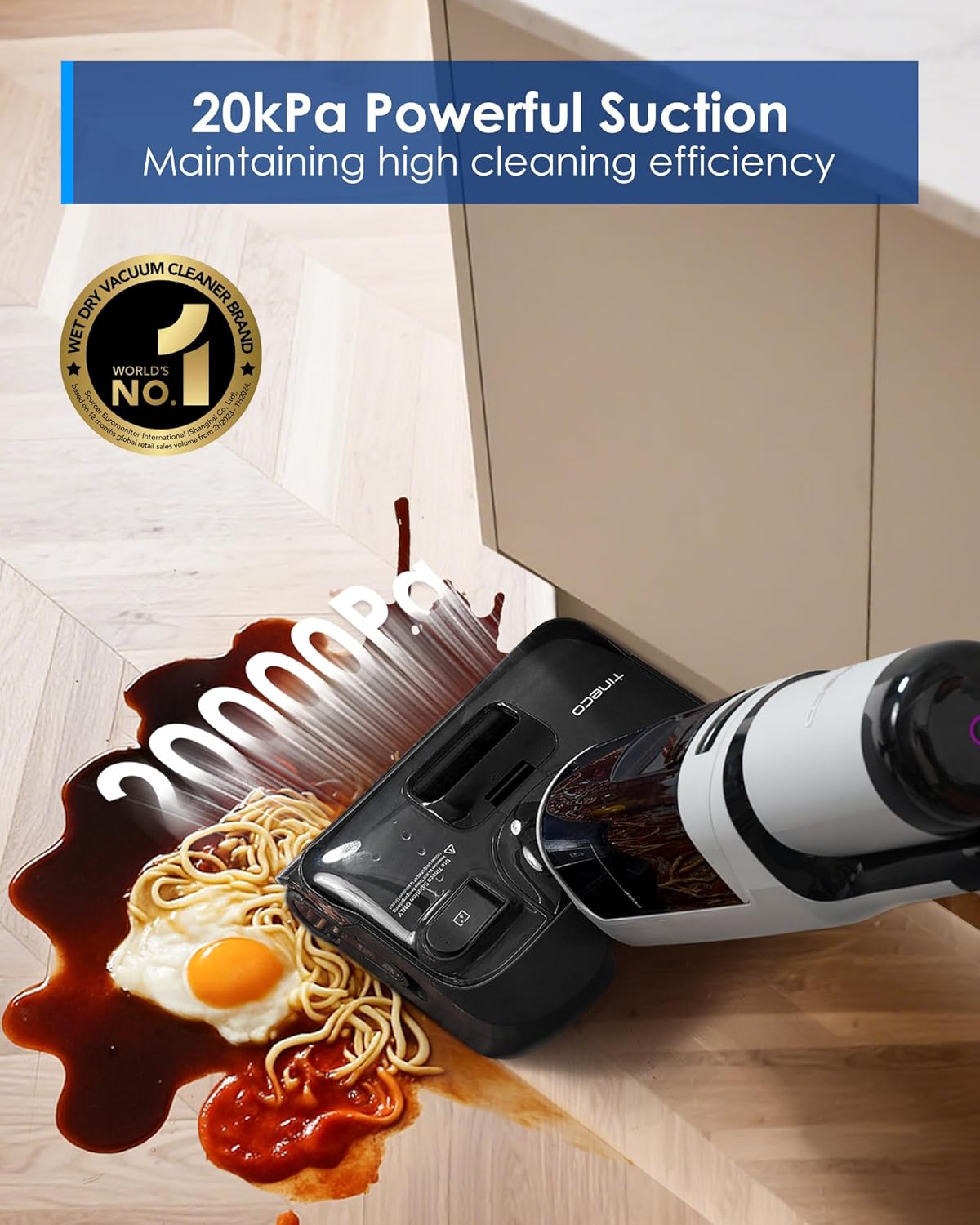 Tineco Floor ONE i5 Stretch Wet Dry Vacuum Cleaner, Vacuum & Mop in One Step, 20kpa Powerful