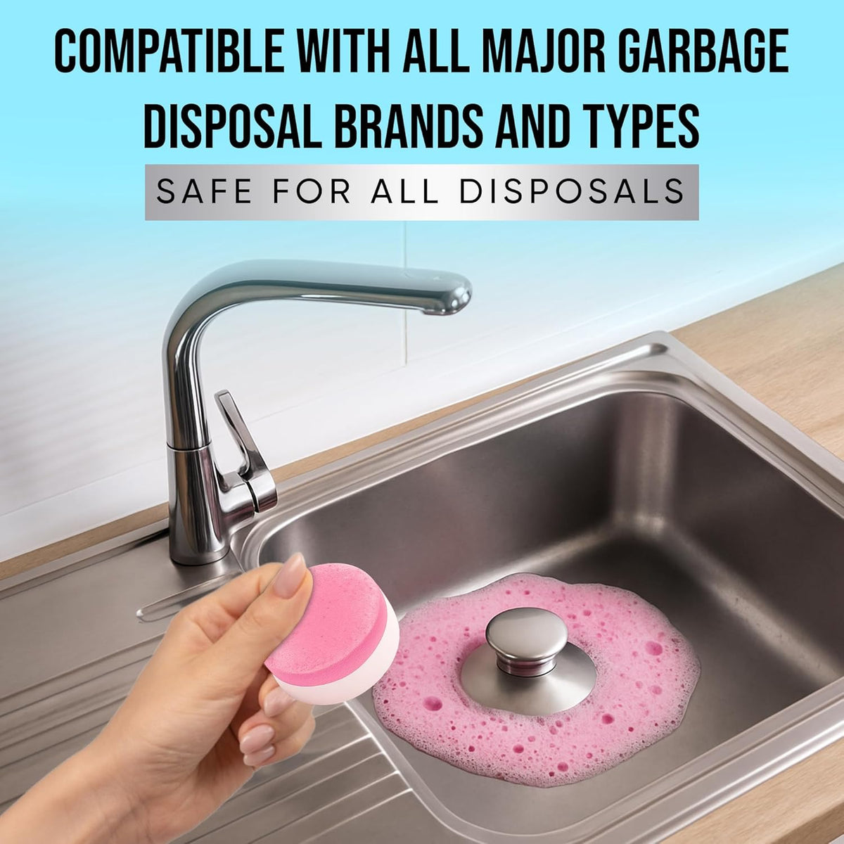 Garbage Disposal Cleaner Tablets 24 Pack – 20g Large Foaming Lavender Scent, Sink & Drain Freshener