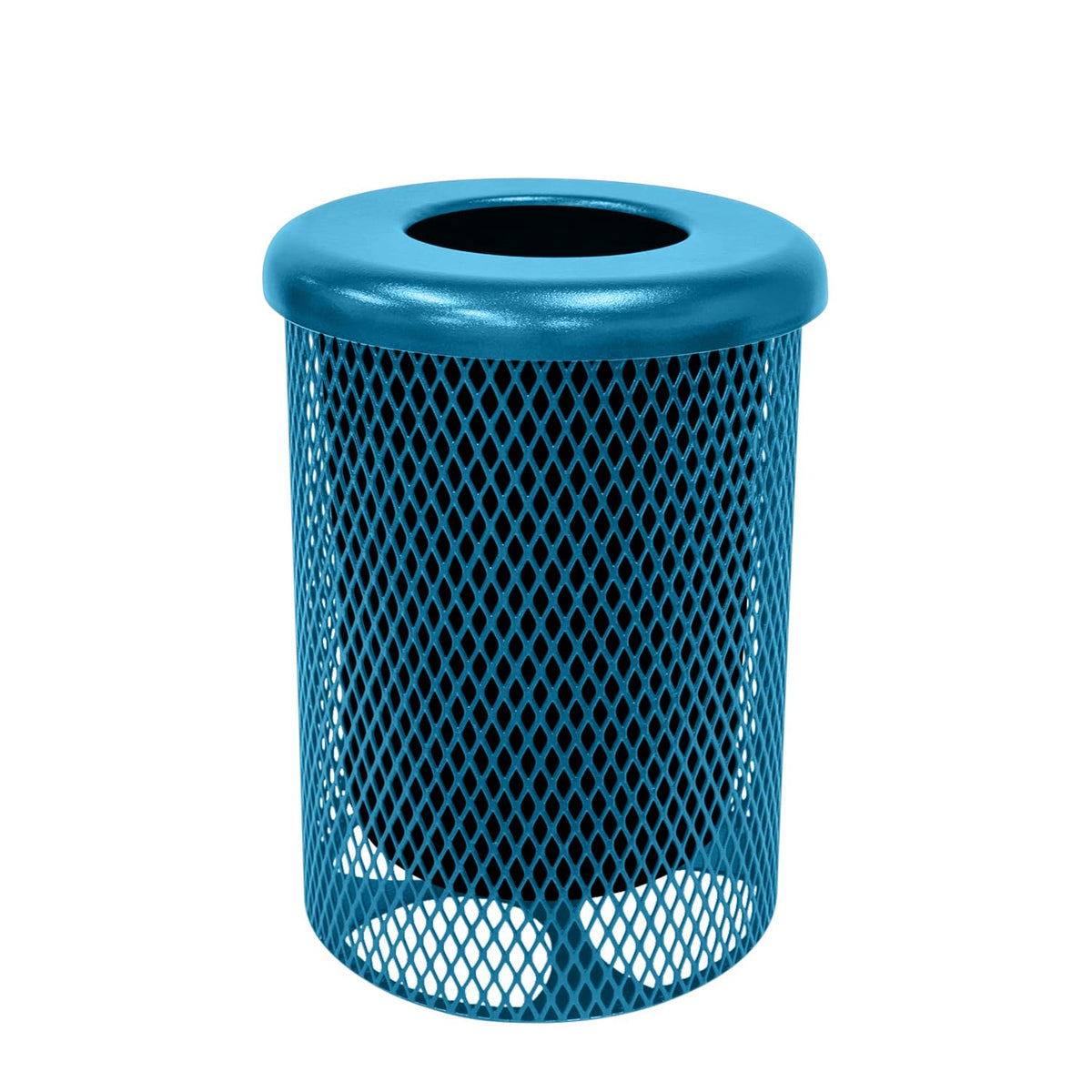 COATEDOUTDOORFURNITURE RFT-LBL Heavy Duty 32 Gallon Round Trash Receptacle, Liner Included, Light