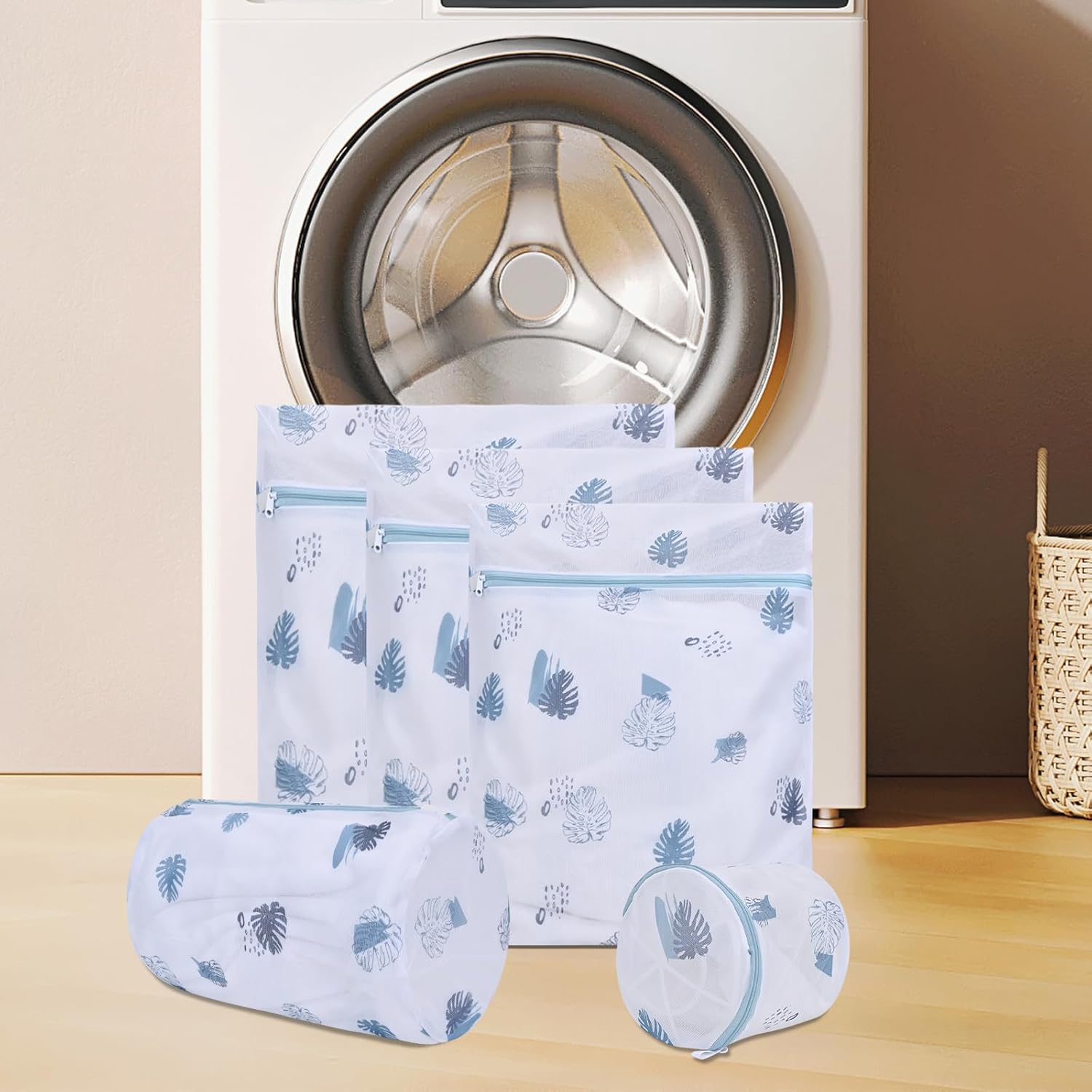 Durable Laundry Bag, Mesh Laundry Bags with Premium Zipper, 5 Pack Washing Machine Wash Bags for