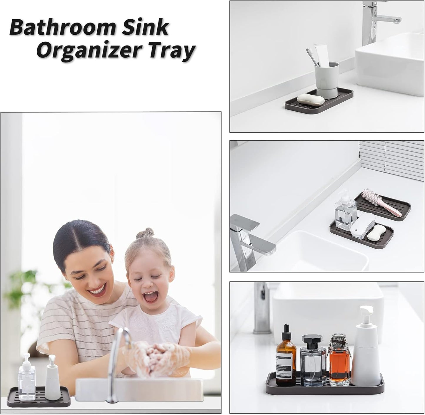 Silicone Kitchen Sink Organizer Tray for Multiple Usage,Eco-Friendly Sponges Holder for Kitchen