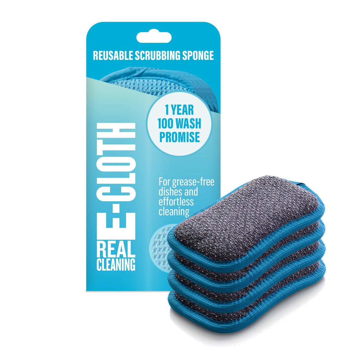 E-Cloth Washing Up Scrub Pad, Sponge for Cleaning - 4 Pack