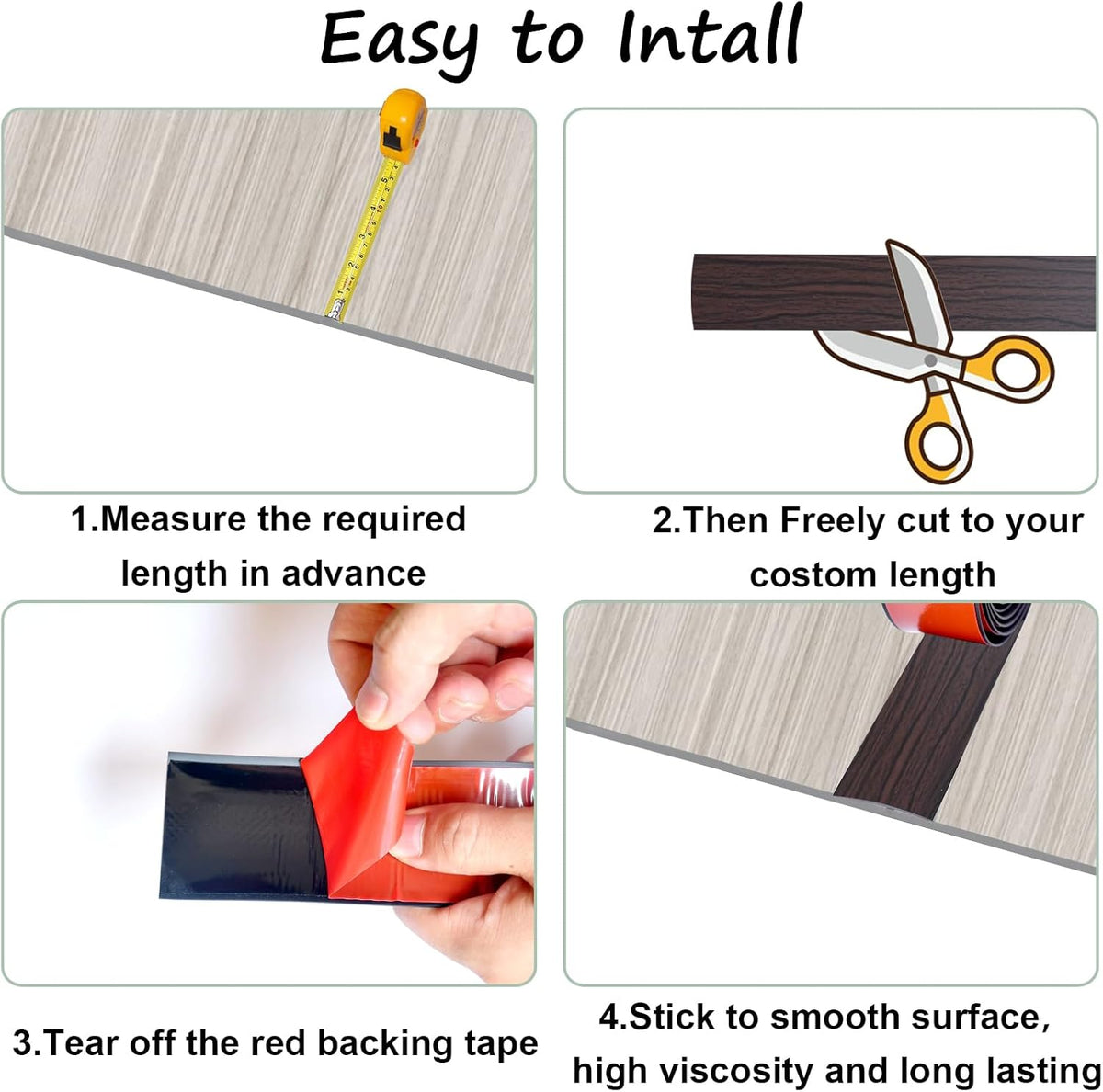Floor Transition Strip & Self Adhesive Floor Vinyl Floor Edge Trim Laminate Floor Gap Covering