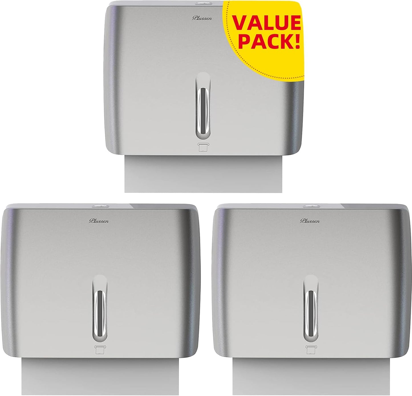 Multifold Paper Towel Dispenser Wall Surface Mounted Compatible with Manual Z Fold C Folded Tri