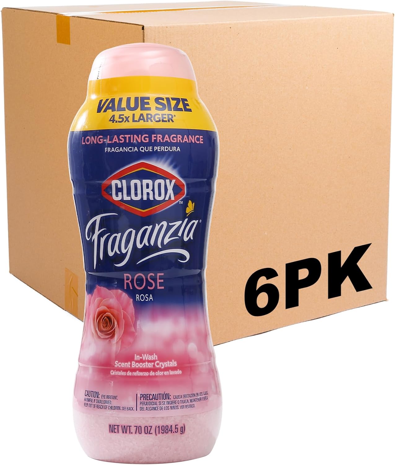 Clorox Fraganzia Laundry Scent Booster Crystals in Rose Scent - Scented In-Wash Freshener Beads for