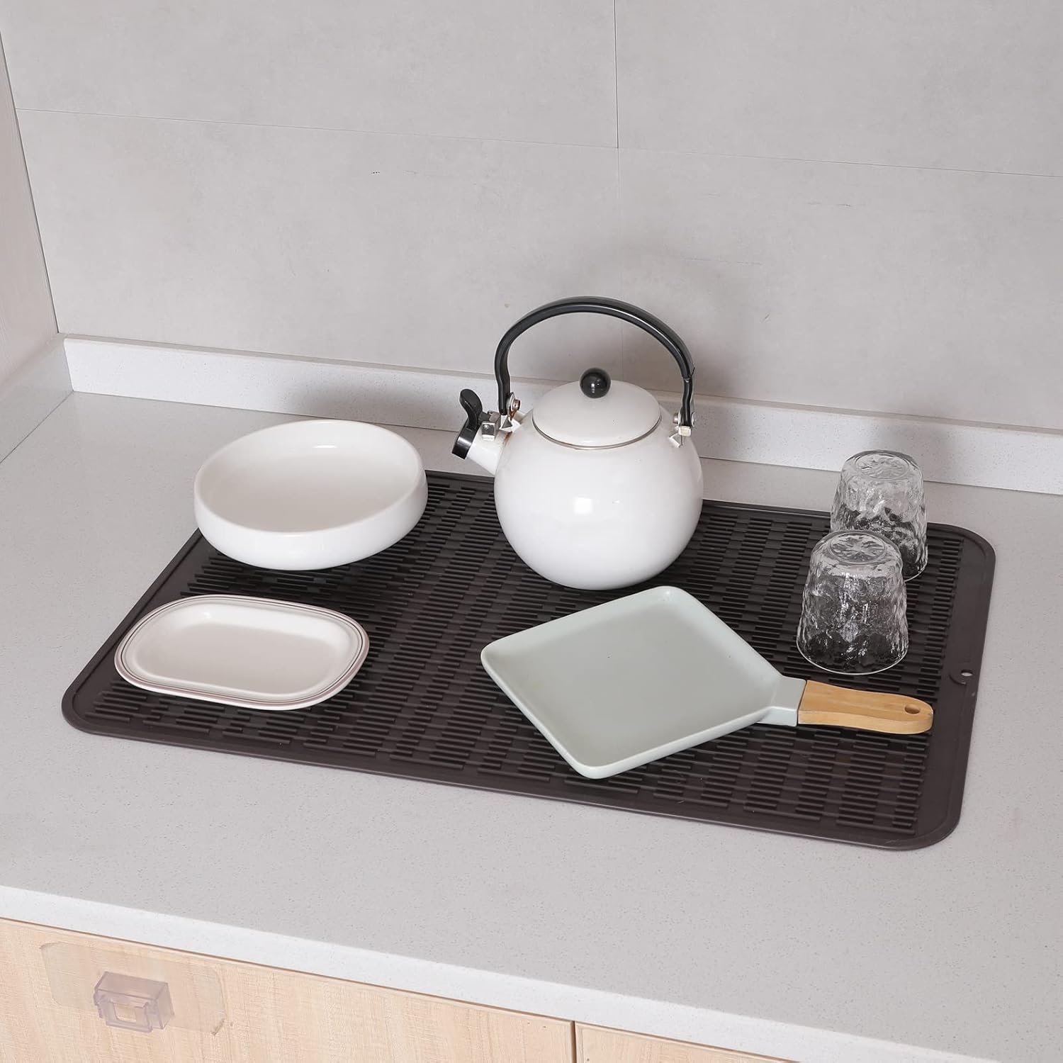 Silicone Dish Drying Mat for Multiple Usage,Easy clean,Eco-friendly,Heat-resistant Silicone Mat for