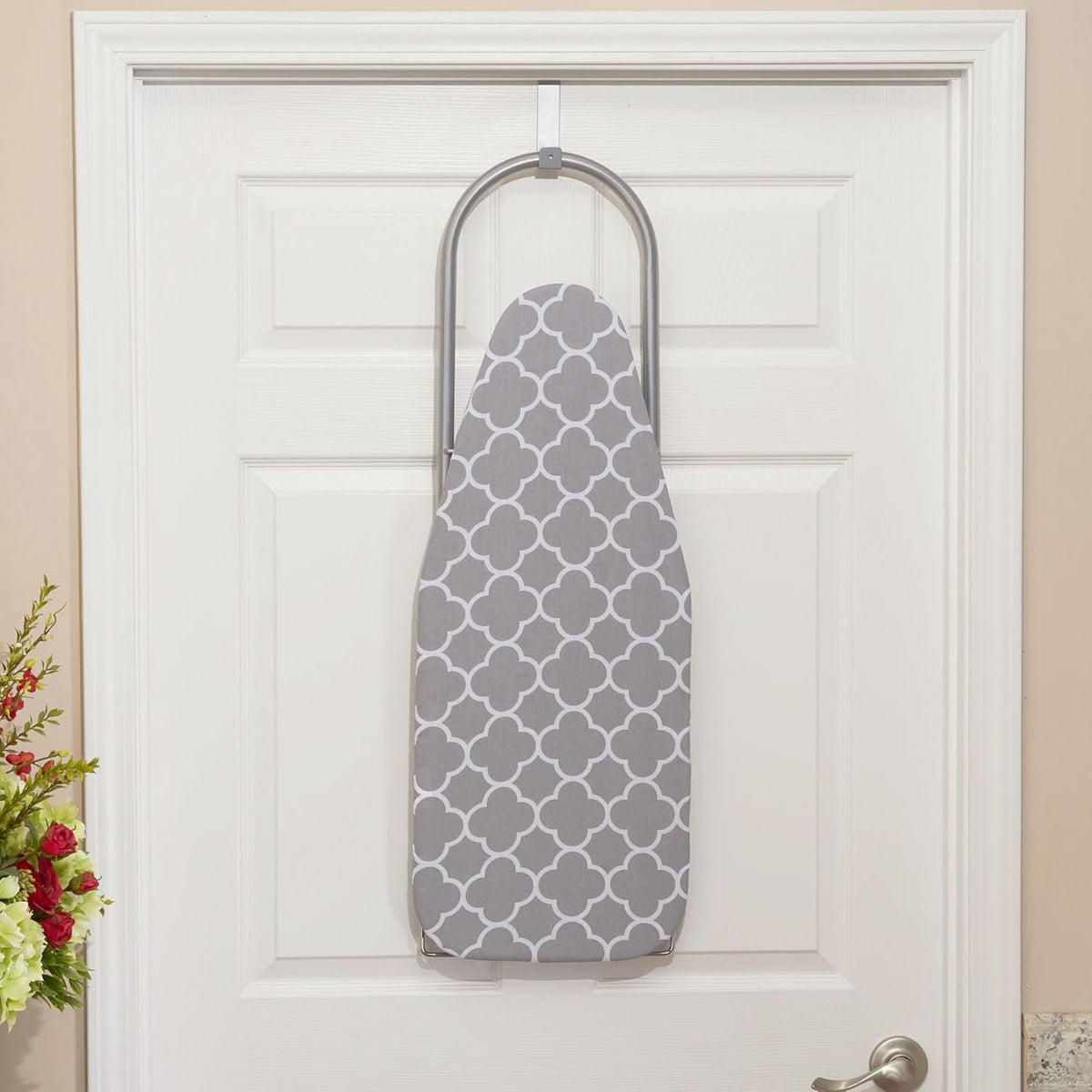 Household Essentials Tabletop Ironing Board with Iron Rest and Door Hanger | Compact Folding