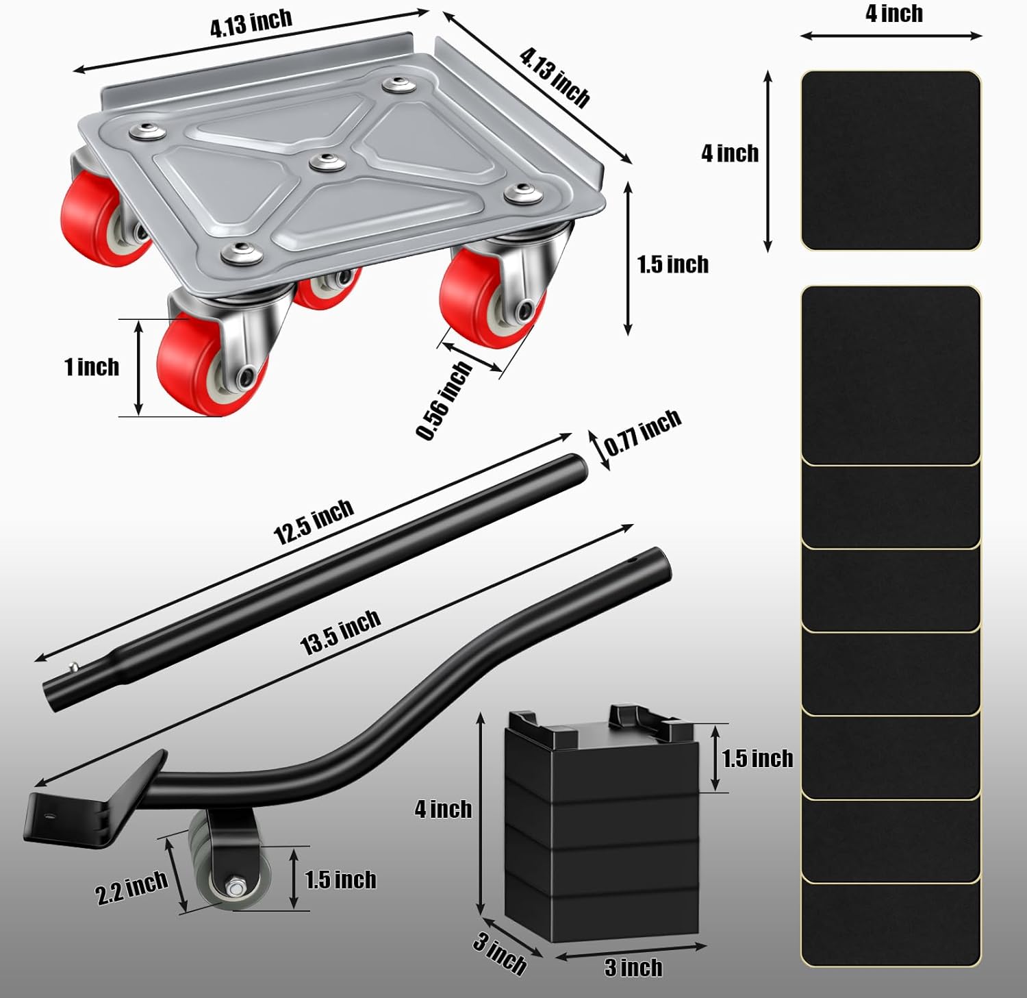 Furniture Dolly Furniture Sliders Furniture Movers with 5 Wheels Appliance Rollers Furniture Moving