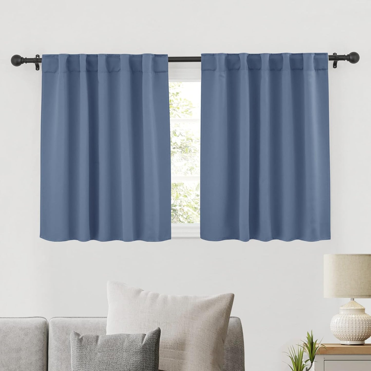 RYB HOME Bathroom Curtains Blackout - Thermal Insulating Privacy Small Window Curtains Short for