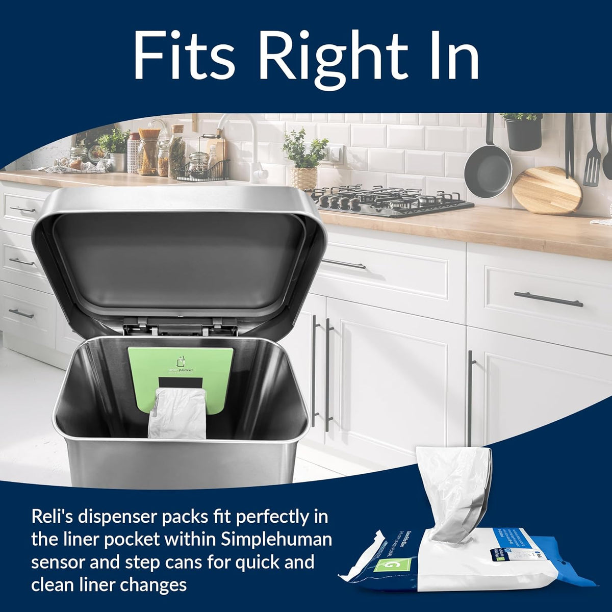 Reli. SuperFit Code G (120 Count) | Compatible with Simplehuman Code G | Dispenser Pack Custom Fit