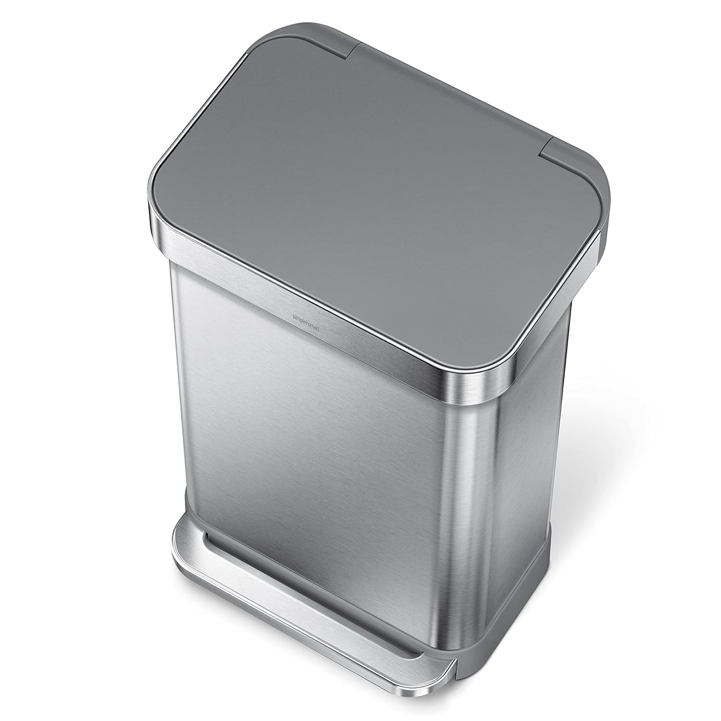 simplehuman 45 Liter / 12 Gallon Liter Rectangular Hands-Free Kitchen Step Trash Can with