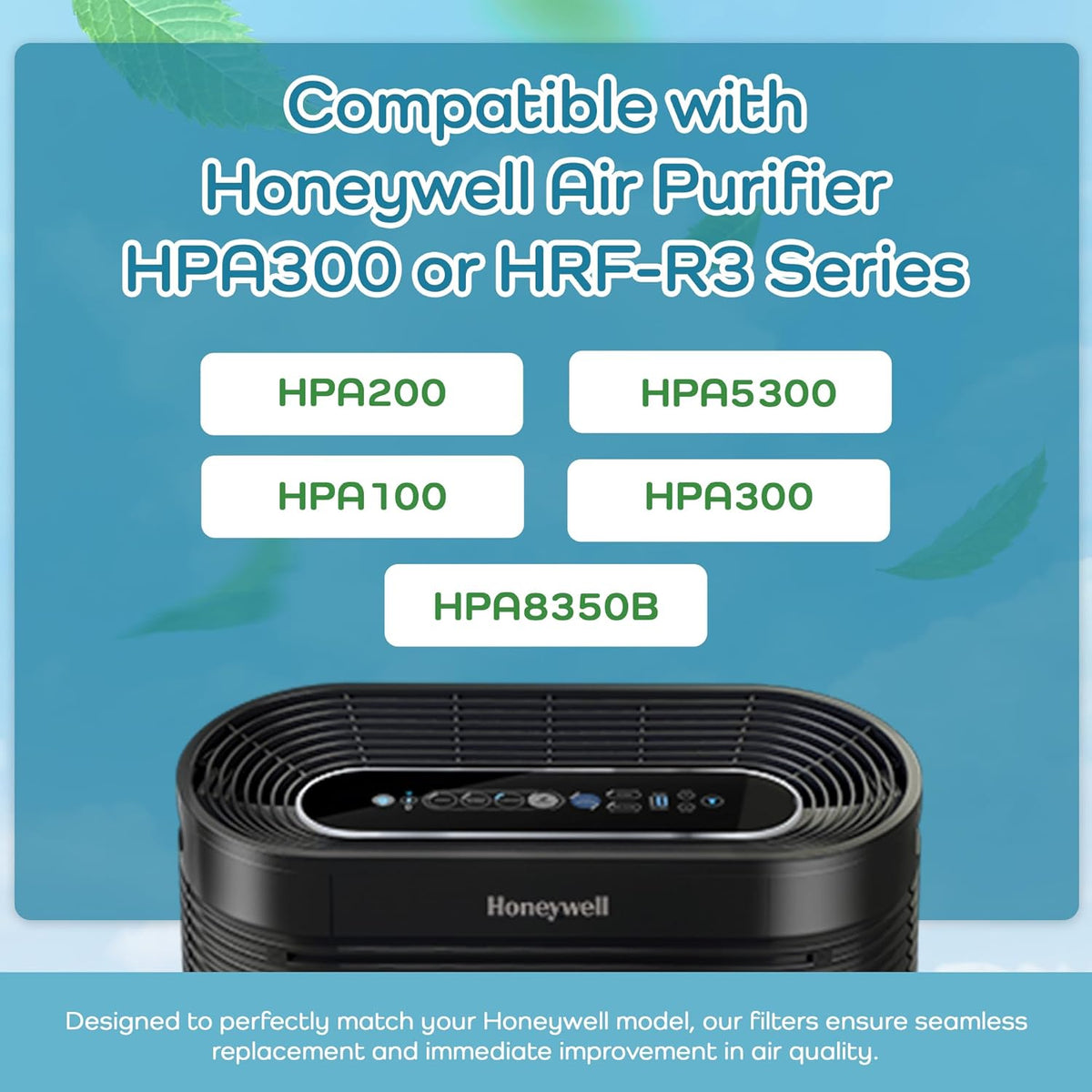 Breathe Naturally "R" Replacement Air Filters Compatible with Honeywell Air Purifier HPA300, HPA200