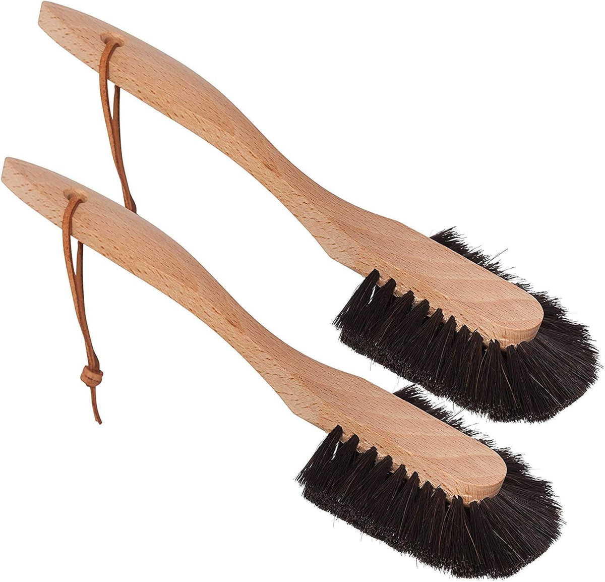 REDECKER Oiled Beechwood Dish Brush with Curved Handle, Set of 2, 10-1/2-Inch Long - Redecker Wood