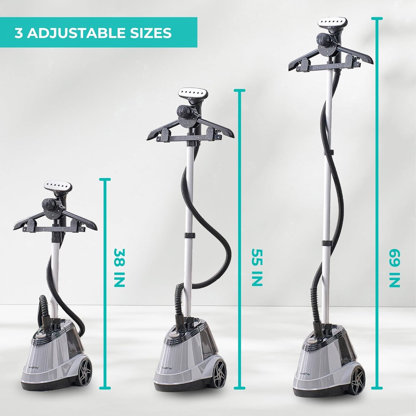 True & Tidy® Commercial Garment Steamer – Heavy Duty 1800W for Home & Commercial Use, 90+ Min