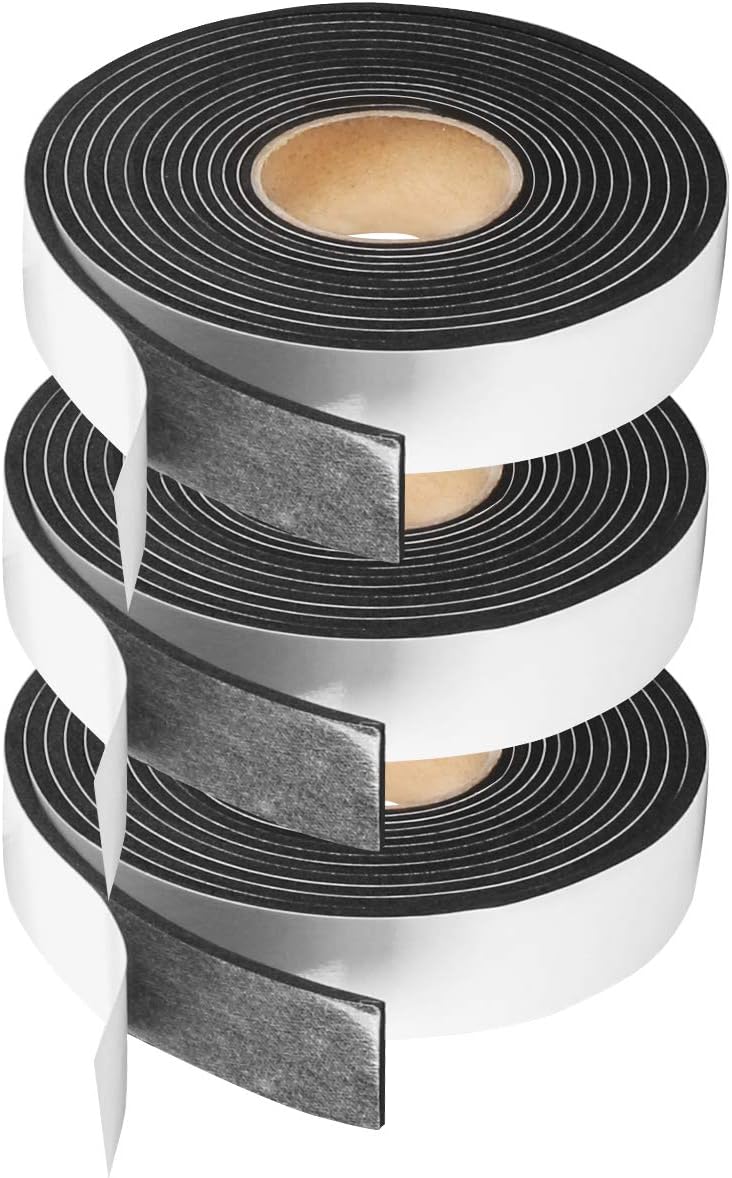 Foam Tape Weather Stripping Window Seal,1"Wx1/8"T High Density Seal Strip,Adhesive Closed Cell