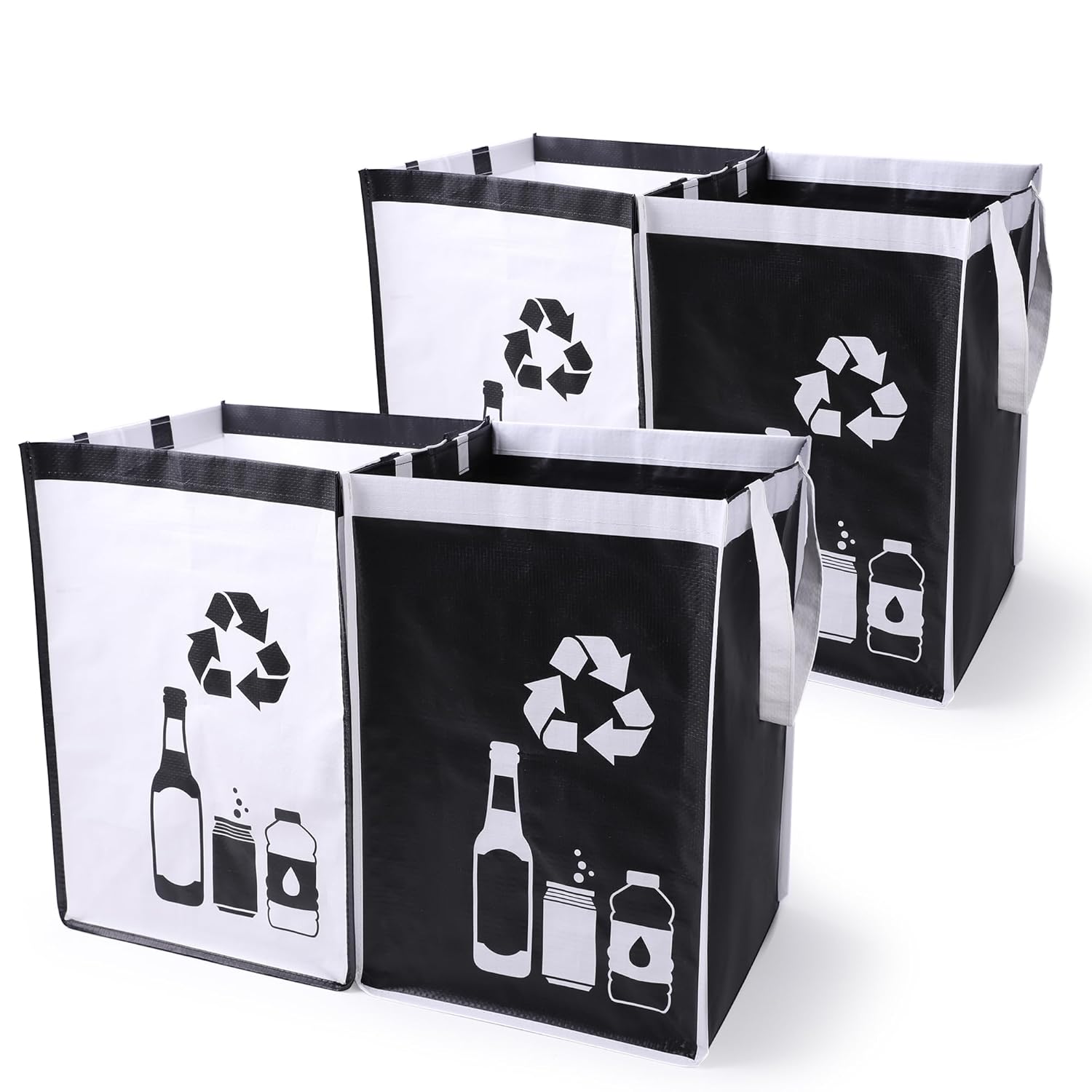 Recycle Waste Bag for Kitchen Home- Indoor Recycling Bins Trash Sorting Organizer, Reusable and