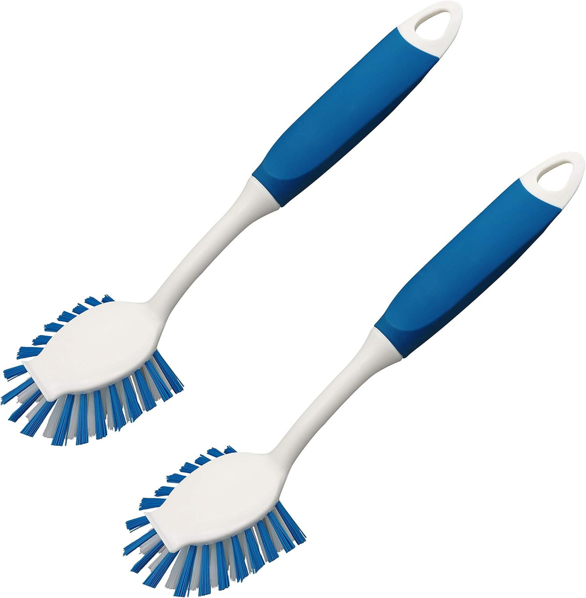 PHYEX 2-Pack Dish Brushes with Scraper, Durable Nylon Bristles Kitchen Scrub Brush, Dish Scrubber