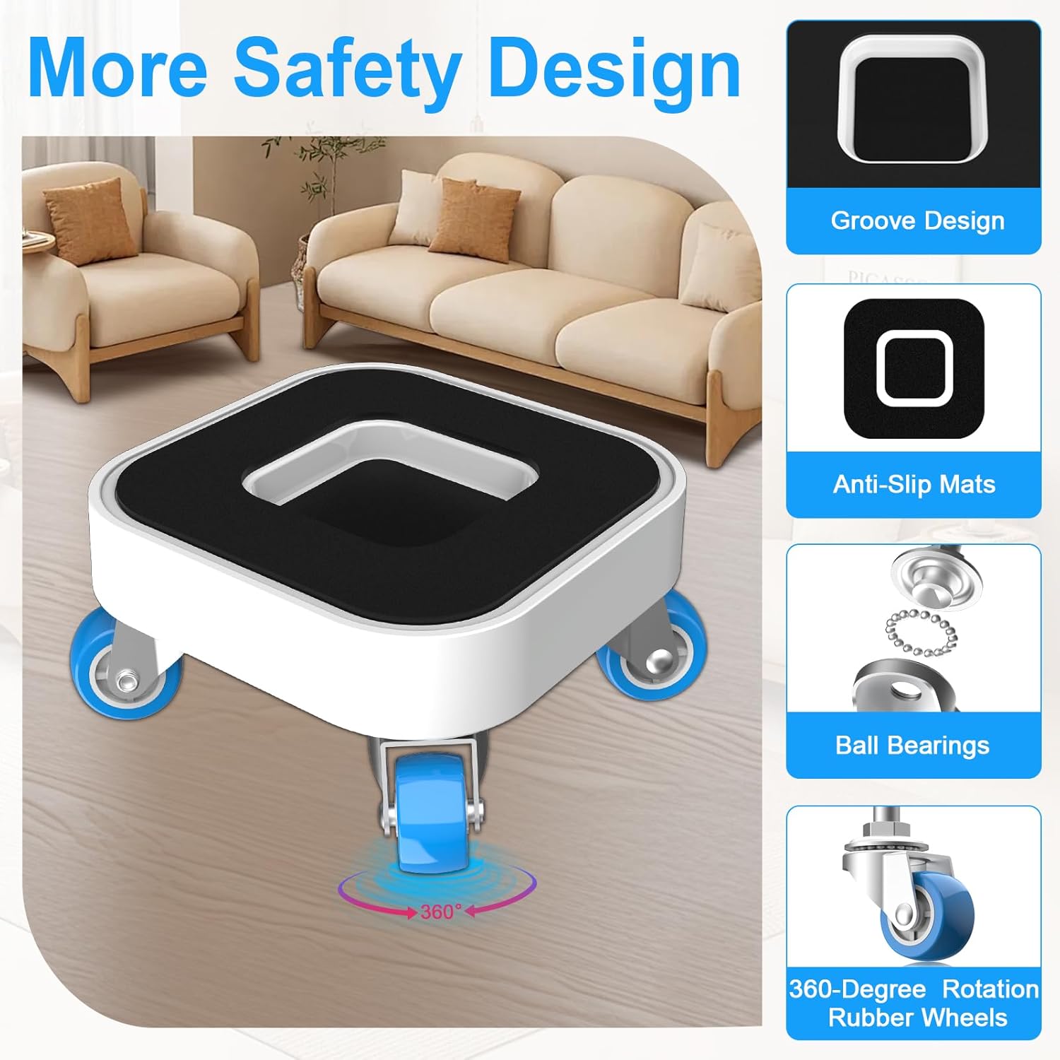 New Upgrade Furniture Sliders, Furniture Movers with Wheels, Furniture Dolly with 360° Rotatable