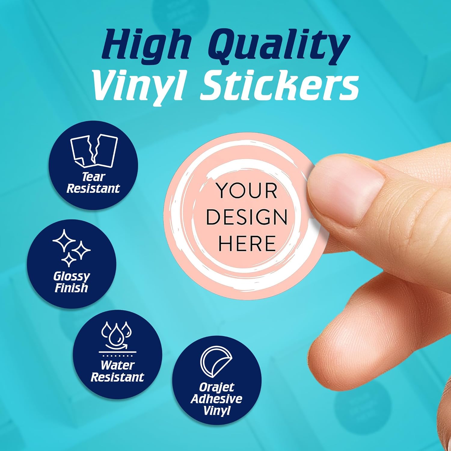 100 Custom Vinyl Stickers - Upload Your own Image, Text, Design, Logo - Personalized Logo Labels