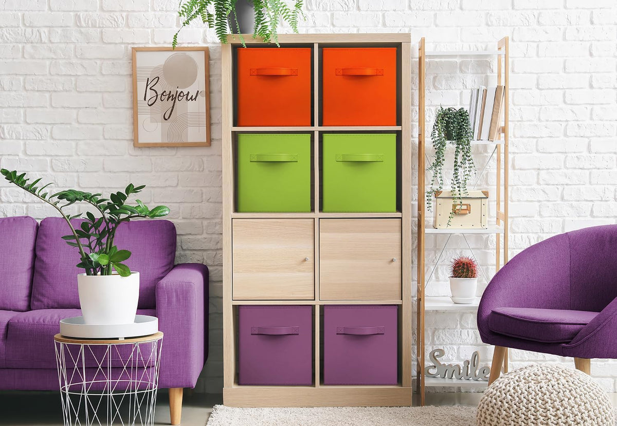 Sorbus Storage Cubes - 11" Foldable Storage Bins with Handle for Nursery, Playroom, Closet