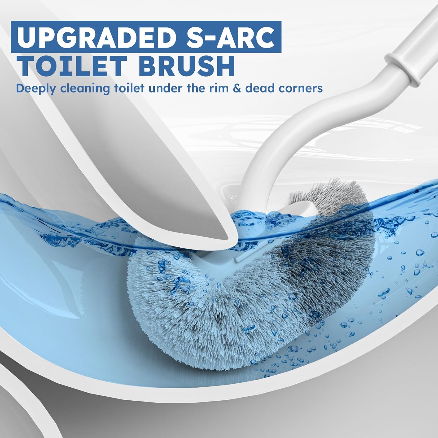 Toilet Brush, 2 Pack Toilet Brush and Holder Set with Durable Curved BristlesToilet Scrubber