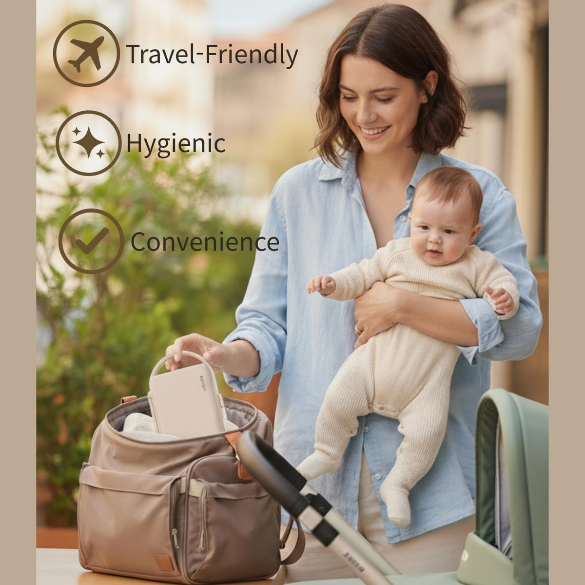MOTHER-K Travel Baby Bottle Drying Rack Set - Baby Bottle Cleaner Kit with Mini Silicone Bottle