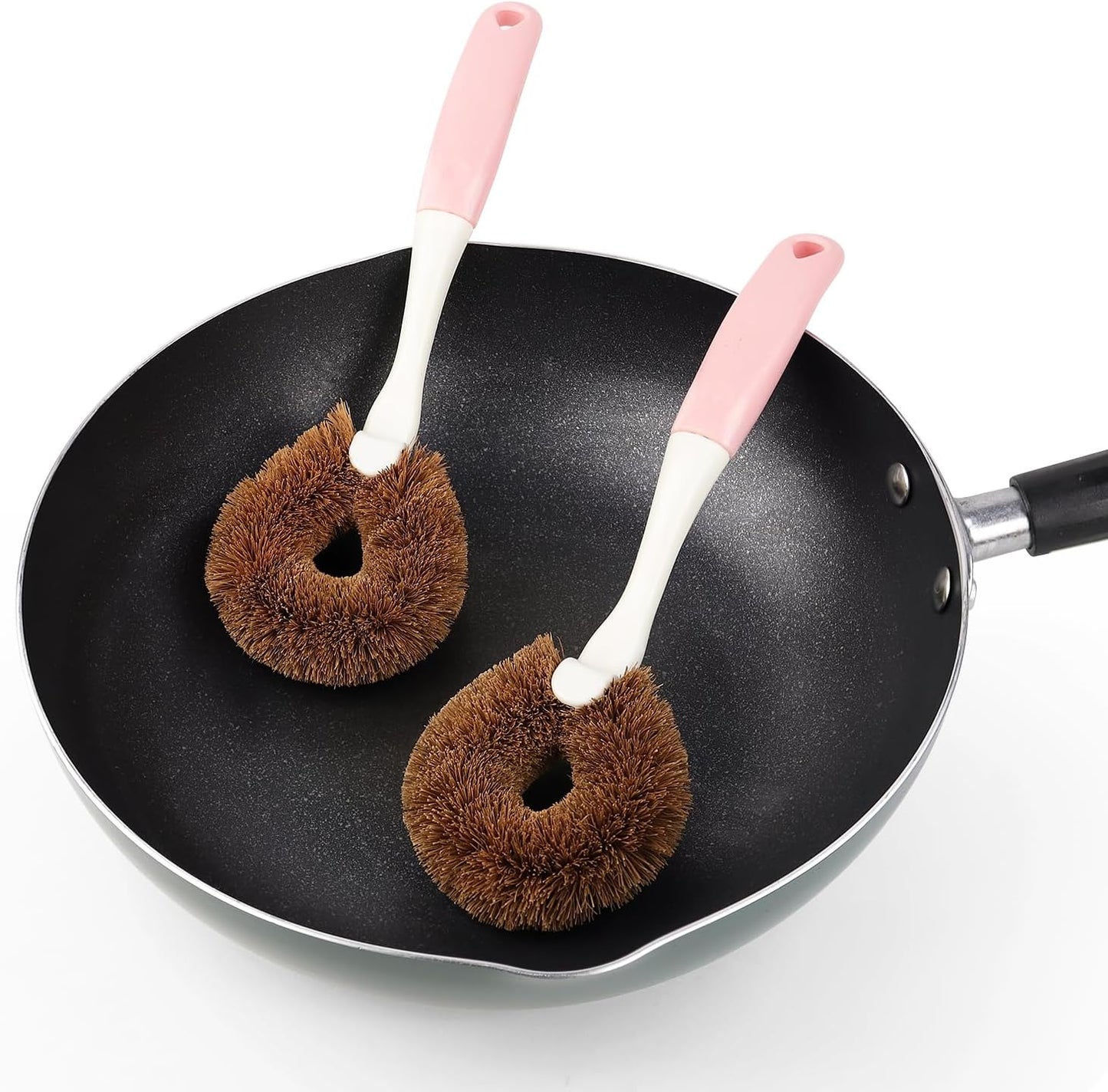 2 Pack Kitchen Scrub Brushes for Cleaning Dish Brush with Handle for Pans, Pots, Kitchen Sink
