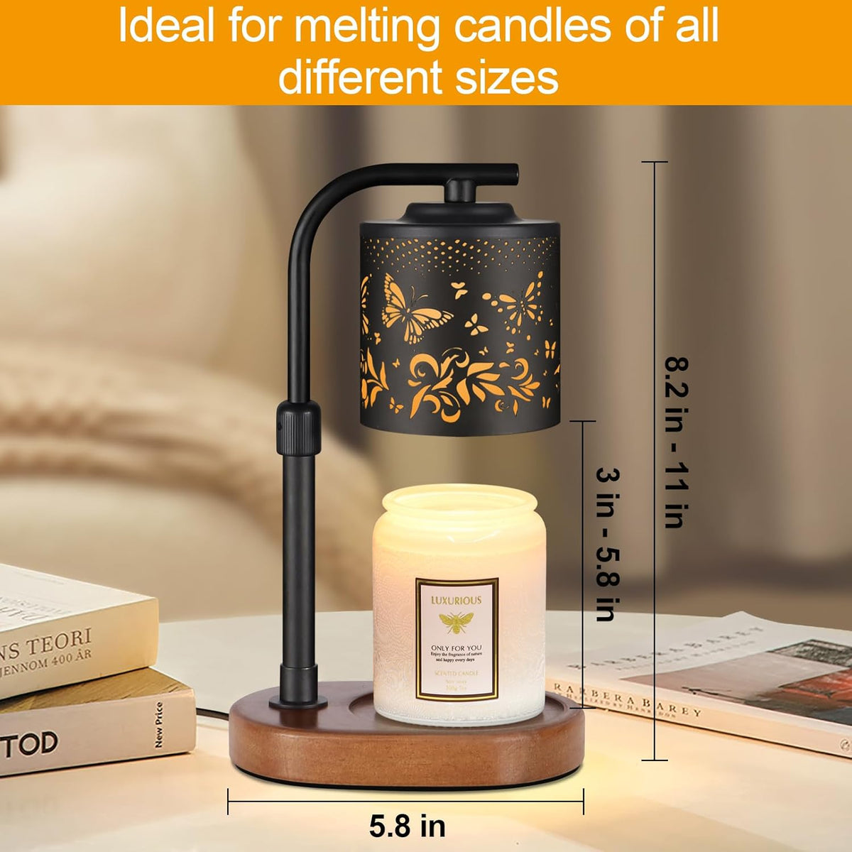 kobodon Candle Warmer Lamp with Timer,Birthday Gifts for Women Mom,Adjustable Height for Scented