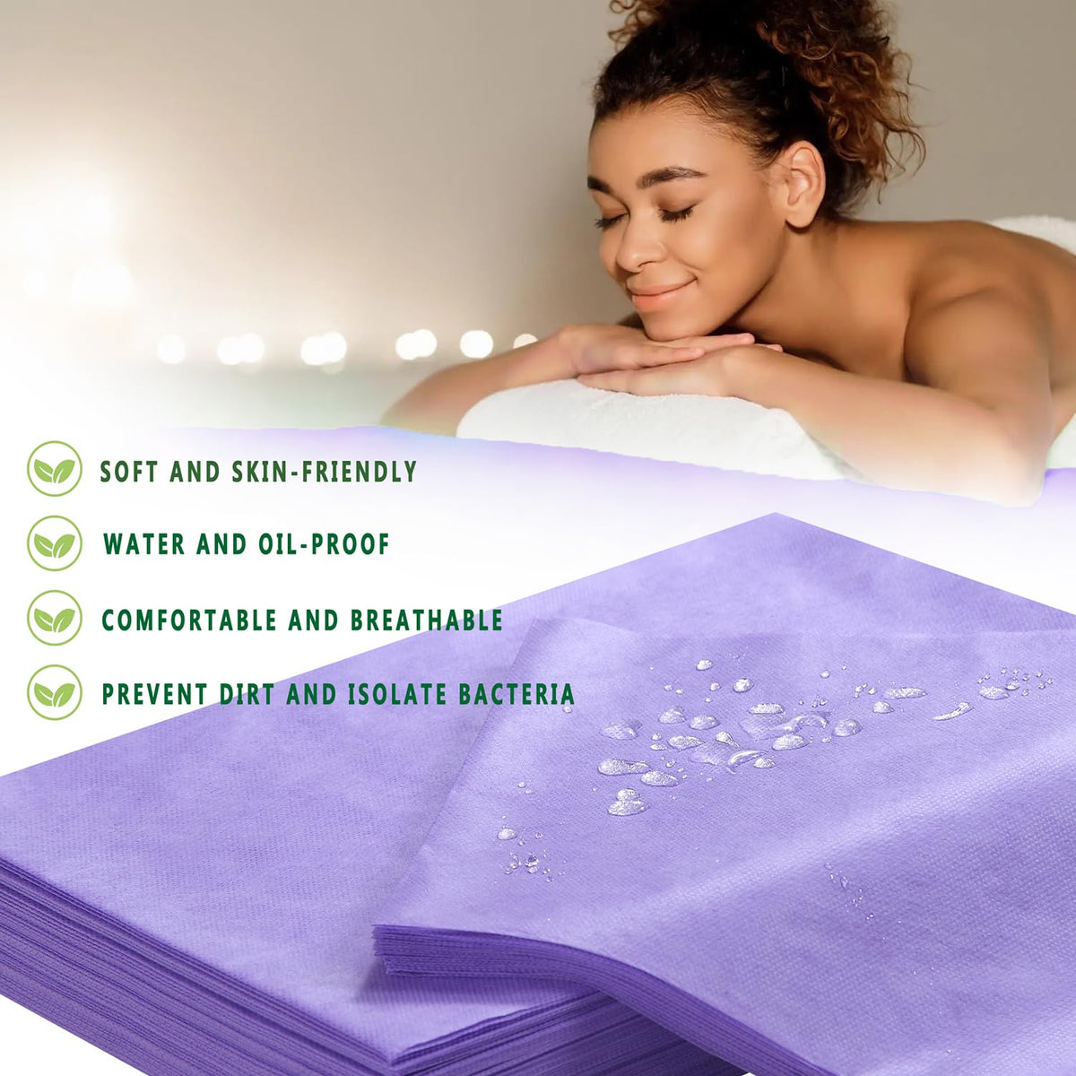 Disposable Bed Sheets 100 Pcs 31" x 71" Massage Table Sheets Non Woven Fabric SPA Bed Cover
