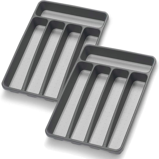 Silverware Organizer 2 Pieces Utenisl Organizer Holder Kitchen Drawer Organizer Plastic Silverware