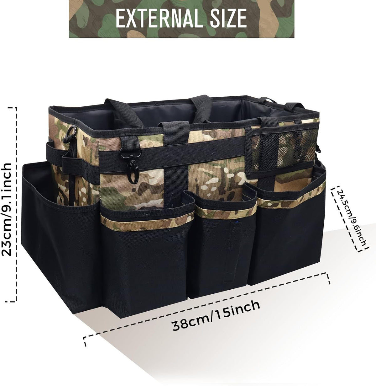 Wearable Cleaning Caddy Organizer with Handle & Shoulder Straps for Housekeepers, Under Sink & Car