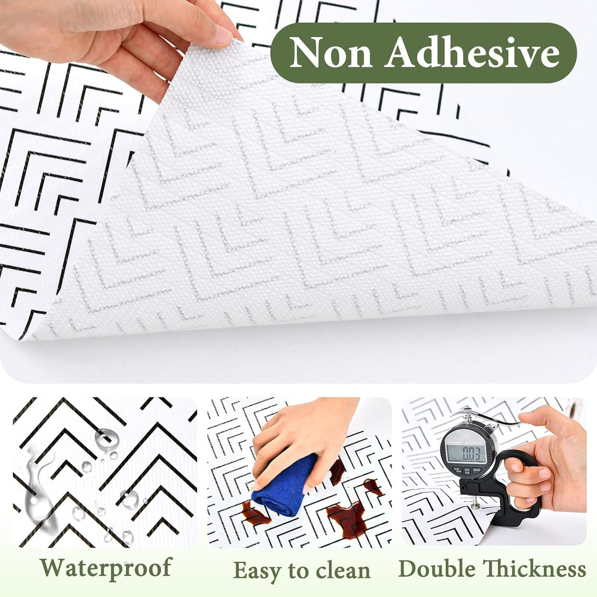Shelf Liner for Kitchen Cabinets Non Adhesive Drawer Liner Non-Slip Thickened Shelf Liner Paper