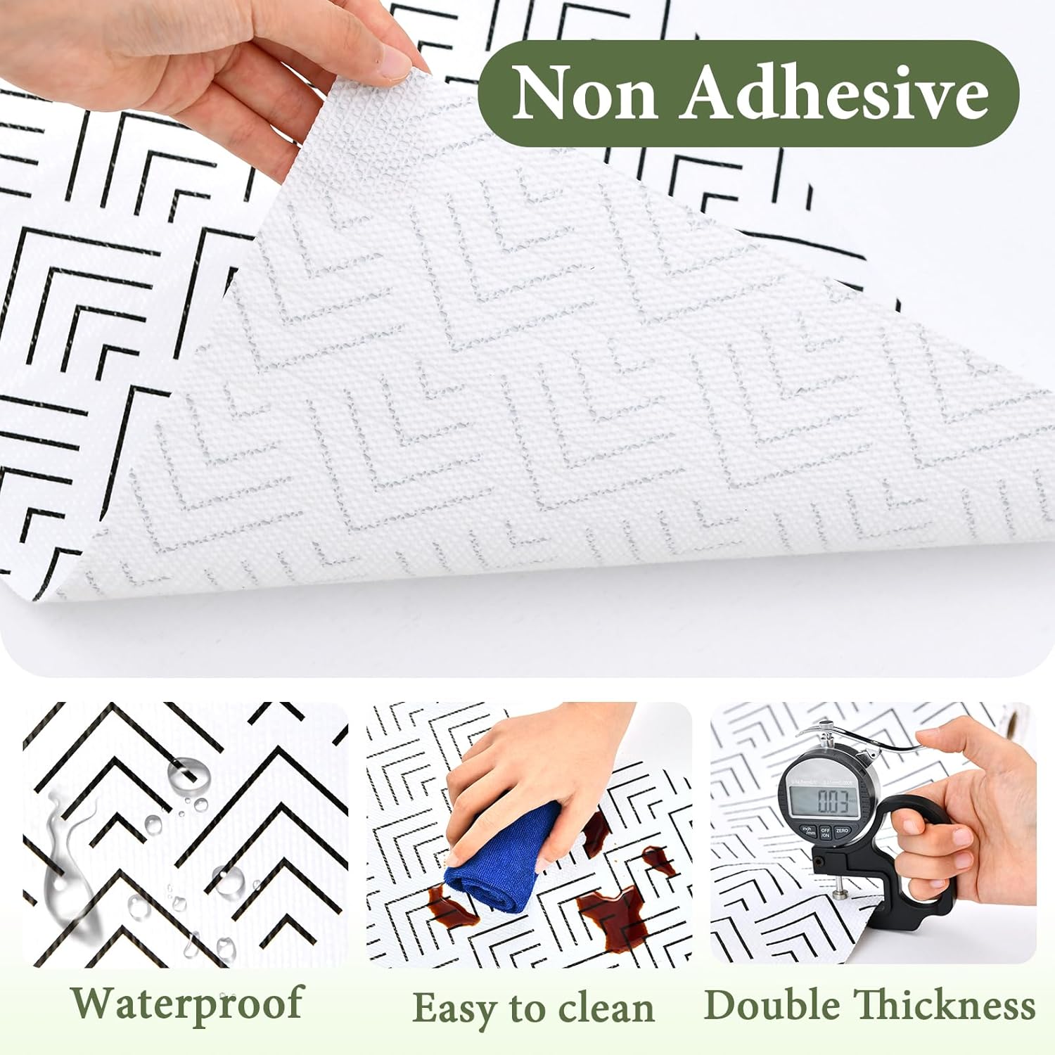 Shelf Liner for Kitchen Cabinets Non Adhesive Drawer Liner Non-Slip Thickened Shelf Liner Paper