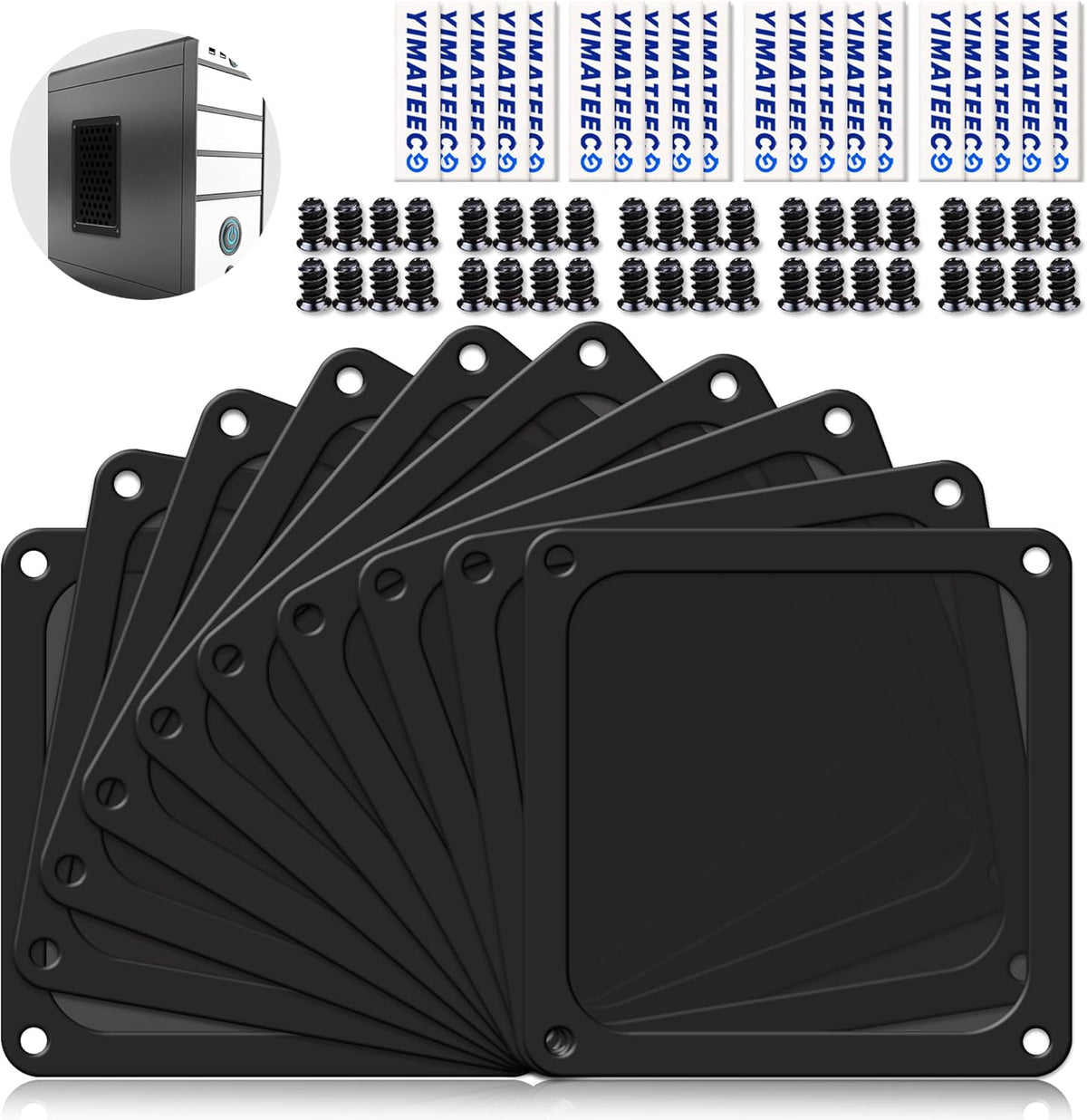 Dust Filter PC 140mm for Computer Cooler/PSU/Routers Nylon 80 Mesh, Magnetic Frame PC Fan Dust Mesh