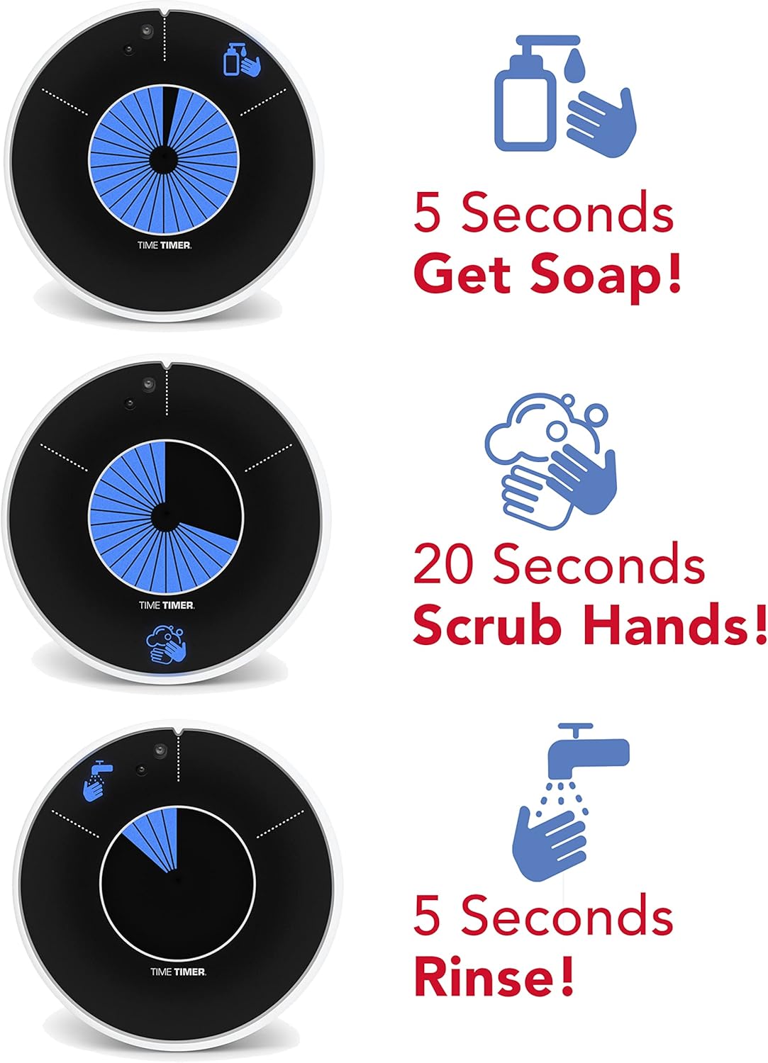 TIME TIMER WASH — 30 Second Visual Timer Promoting Proper Hand Washing for Preschool, Kindergarten