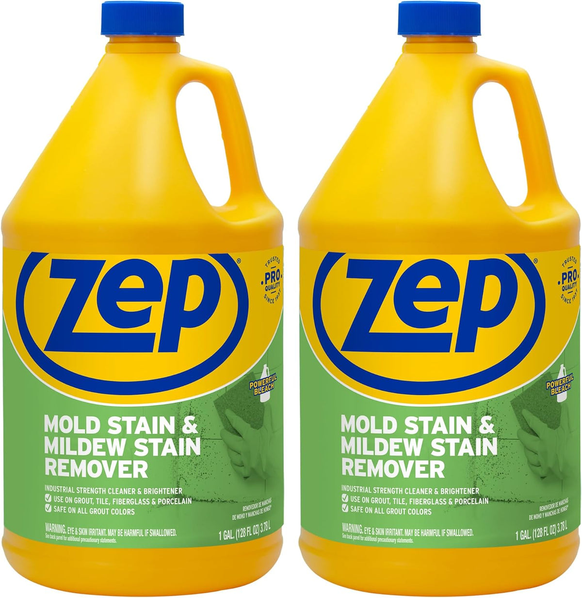 Zep Mold Stain and Mildew Stain Remover 1 Gallon (Case of 2) ZUMILDEW128 - Professional Strength No