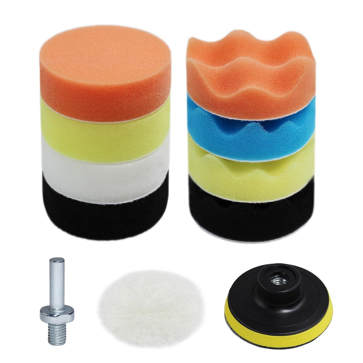 Car Polishing Buffing Kit 3Inch Drill Buffing Pad Buffing Pads, Wool Pads, Drill Attachments