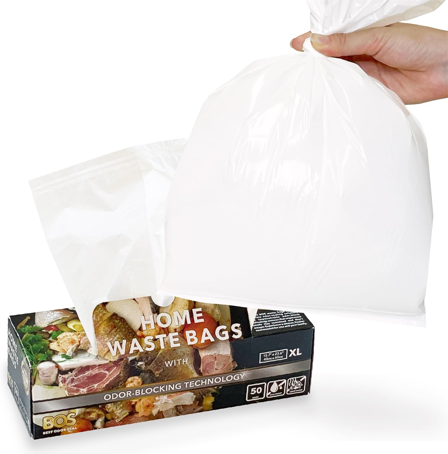 BOS Odor-Sealing Kitchen, Home & Food Small Trash Bags for Waste- Disposable Bags - Scent & Smell