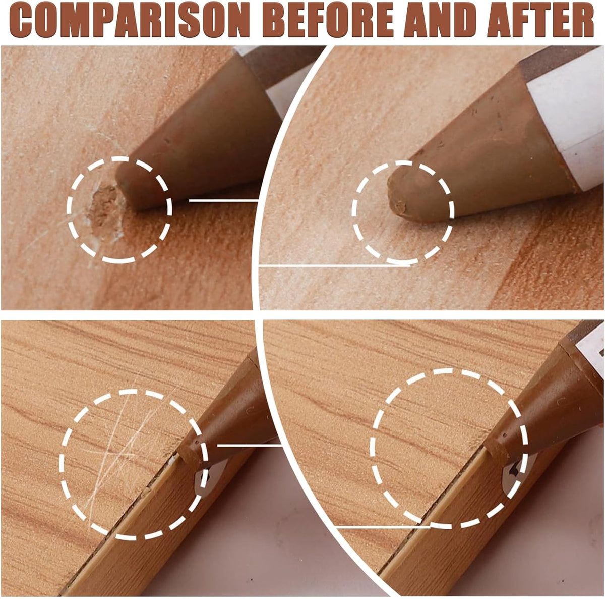 SEISSO 18 Colors Wood Wax Sticks ＆ Wood Markers Furniture Repair Kit - Set of 39 - Wood Floor