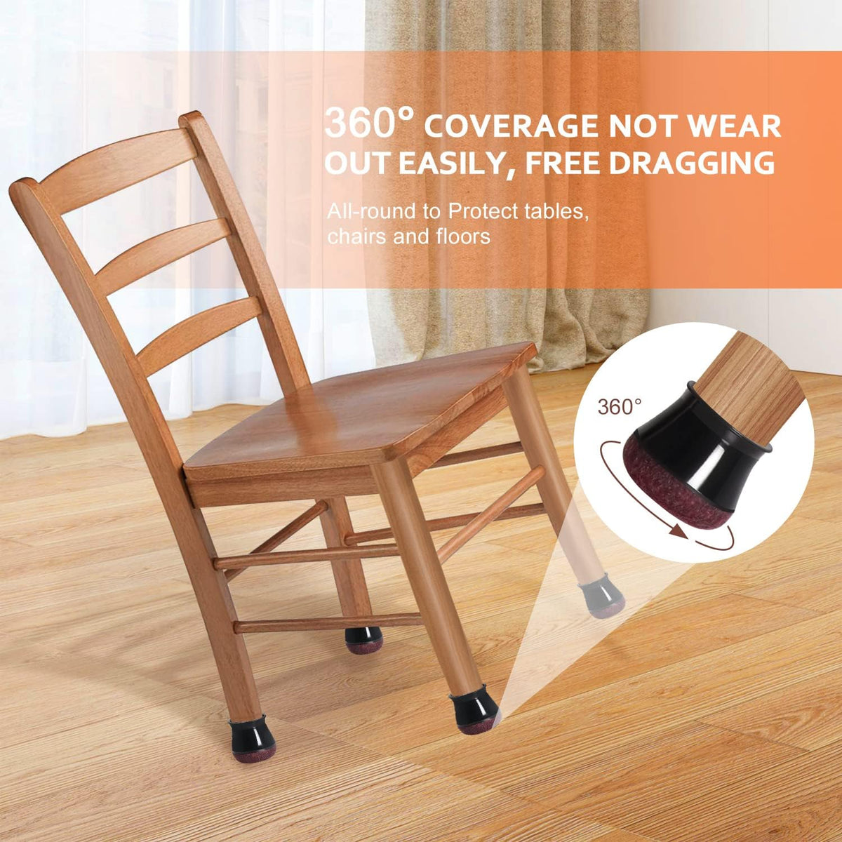 Chair Leg Floor Protectors Chair Leg Protectors for Hardwood Floors Felt Silicone Caps Strengthen