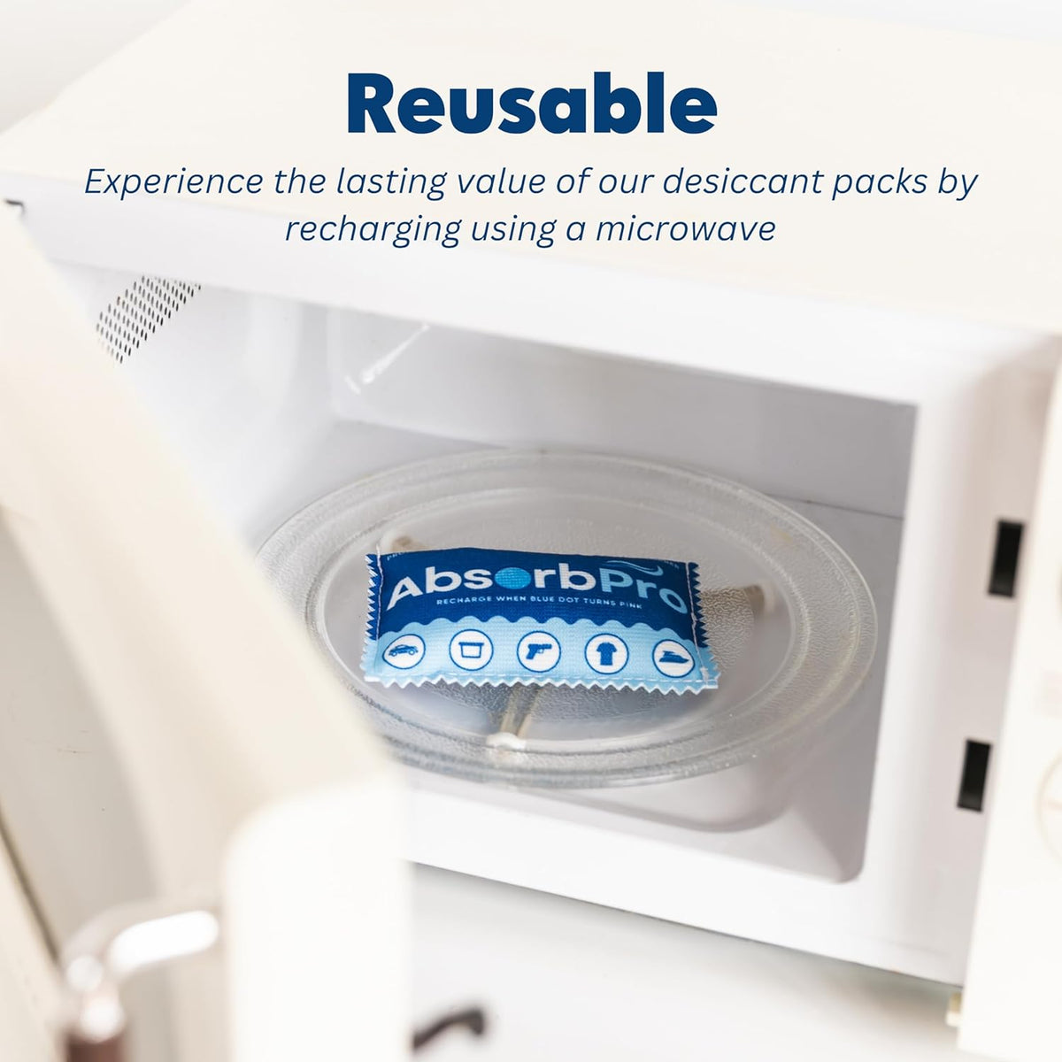 Rechargeable Dehumidifier Bag 5-Pack - 100g Reusable Moisture Absorbers - Silica Gel Packets for