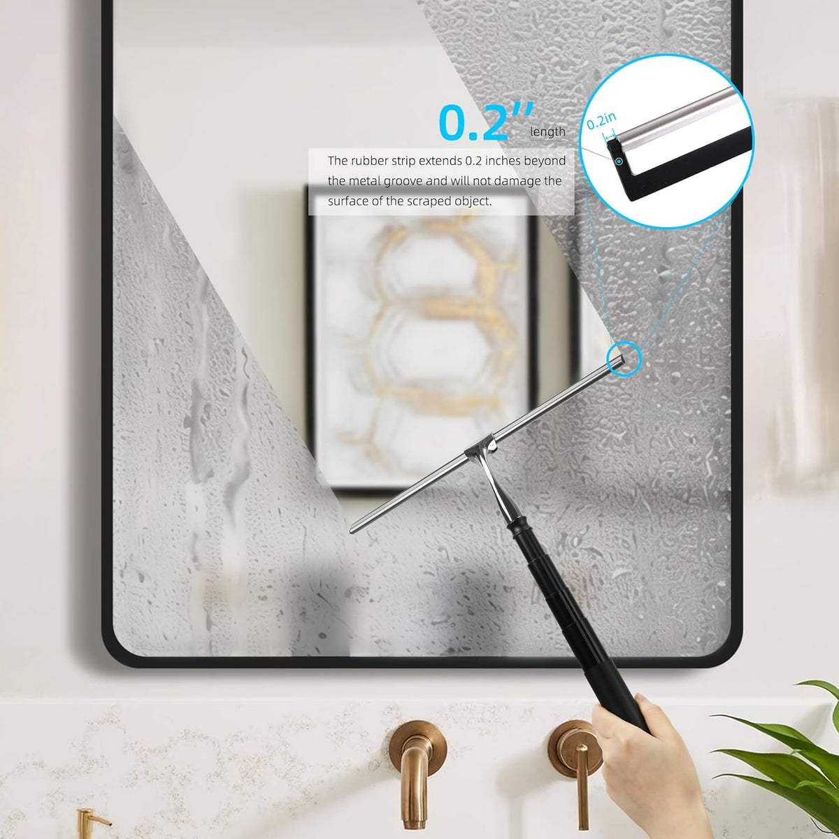Window Squeegee for Home, 2 in 1 Window Washing kit with Extension Pole Long Handle Squeegee for