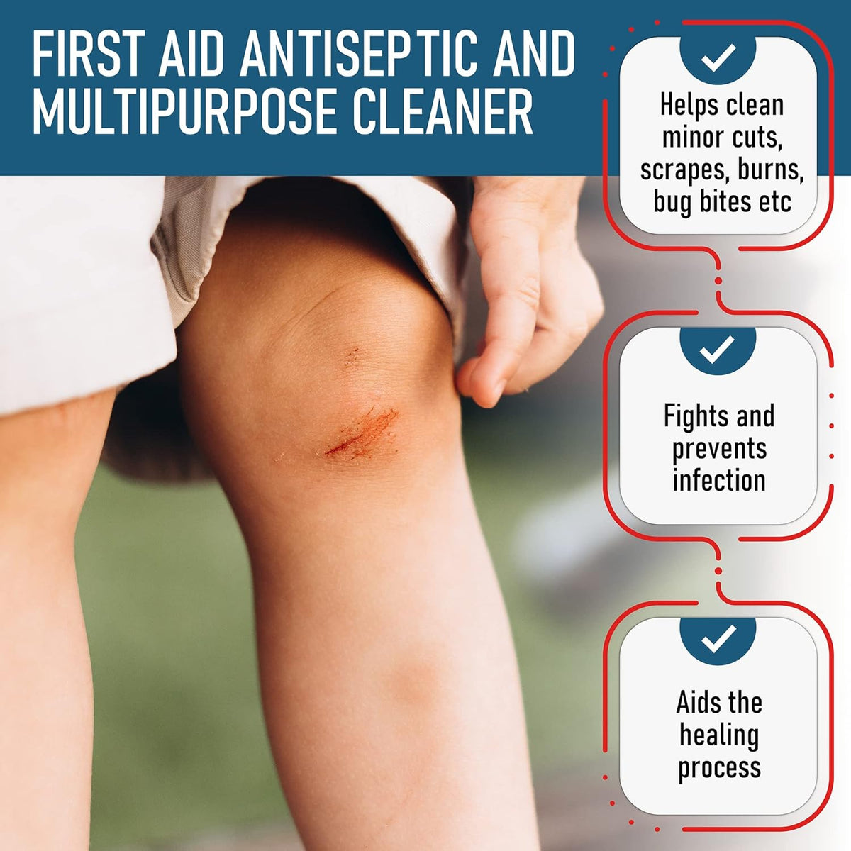 3% Hydrogen Peroxide - First Aid Antiseptic & Multipurpose Cleaner - Topical Wash for Cuts, Scrapes