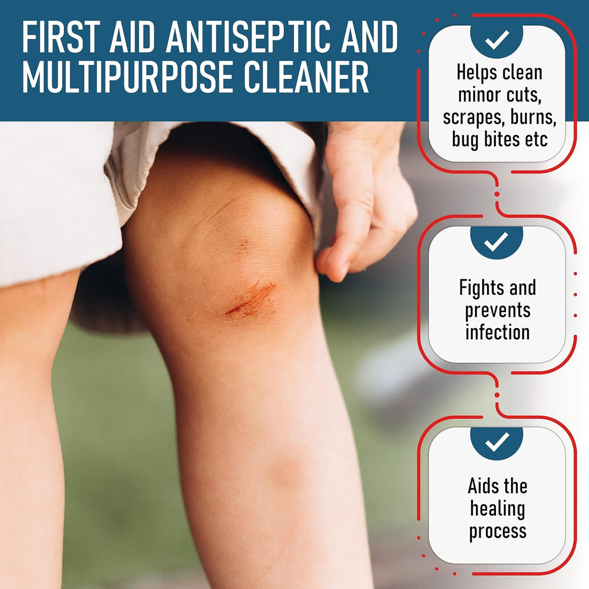 3% Hydrogen Peroxide - First Aid Antiseptic & Multipurpose Cleaner - Topical Wash for Cuts, Scrapes