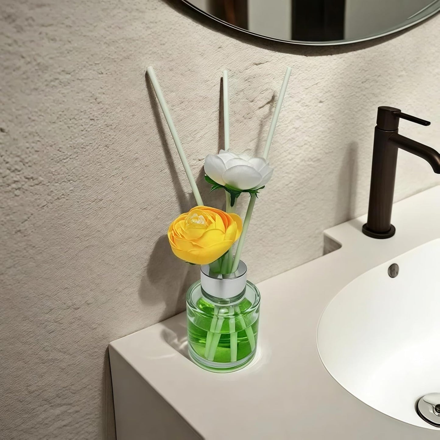 2 PCS Reed Diffuser Bottles Empty, 10Pcs Reed Diffuser Stick, Diffuser Bottle Capacity 50ml (1.7oz)