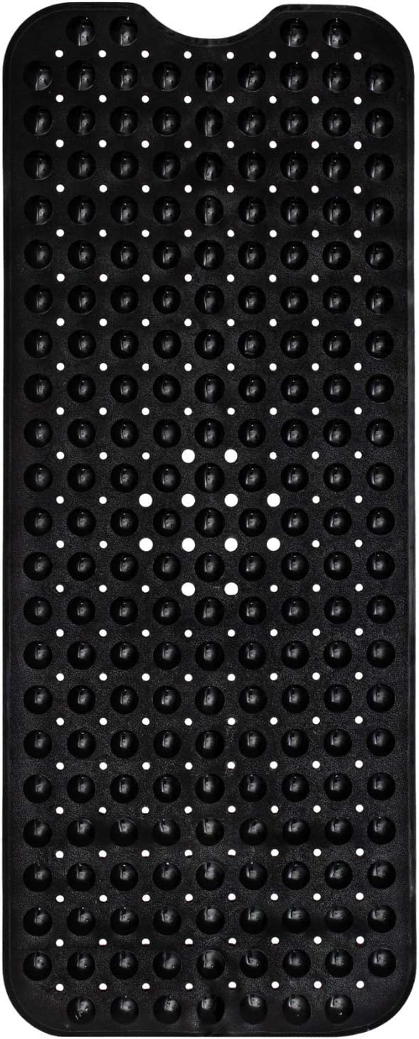ENKOSI Bath Mat – 40 x 16 Inch Extra Long Non Slip Bathtub Mat – Anti Slip Black Shower Mat with