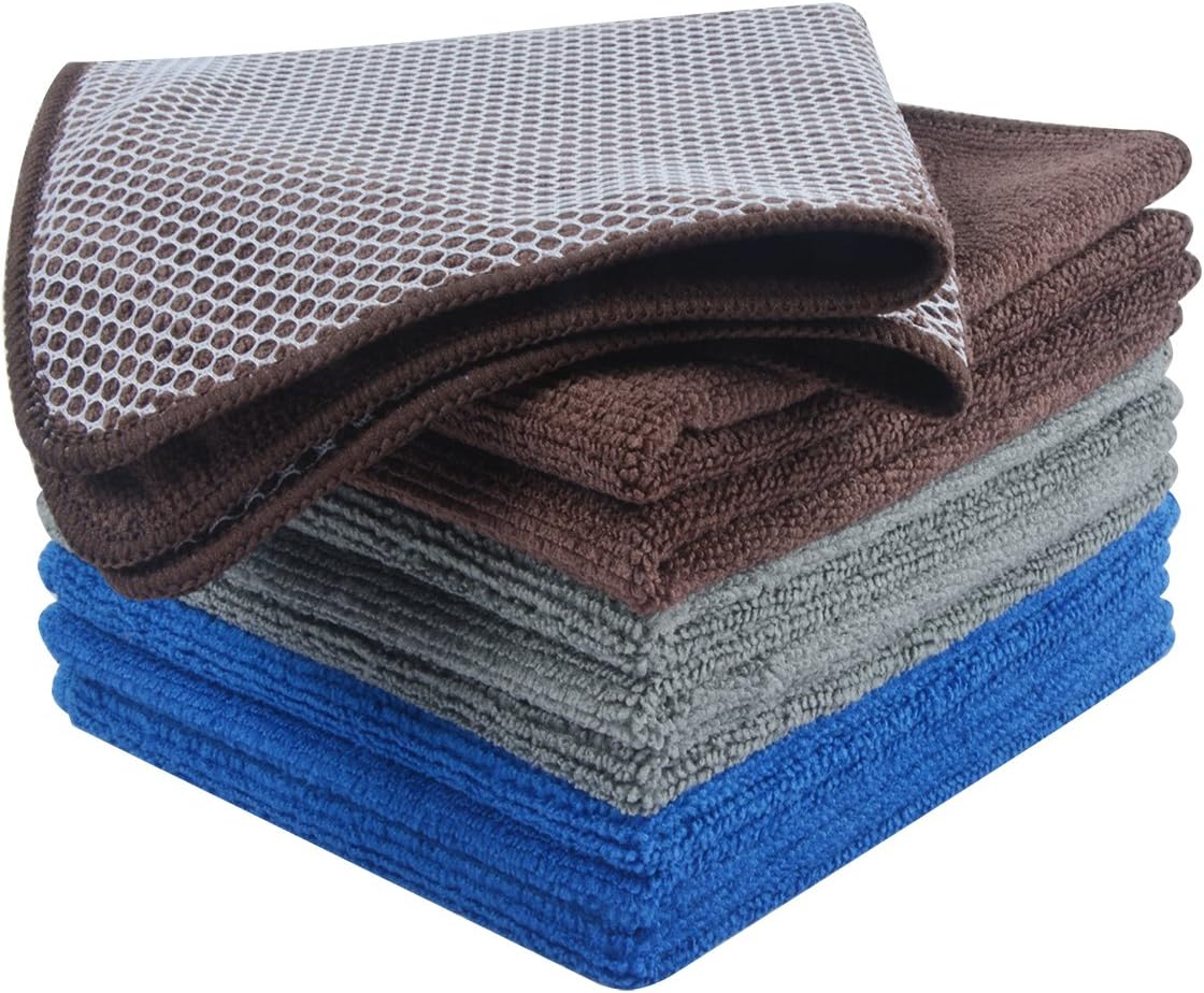 KinHwa Kitchen Washcloths for Dishes Absorbent Microfiber Dish Cloths Quick Dry Dish Rags with Poly