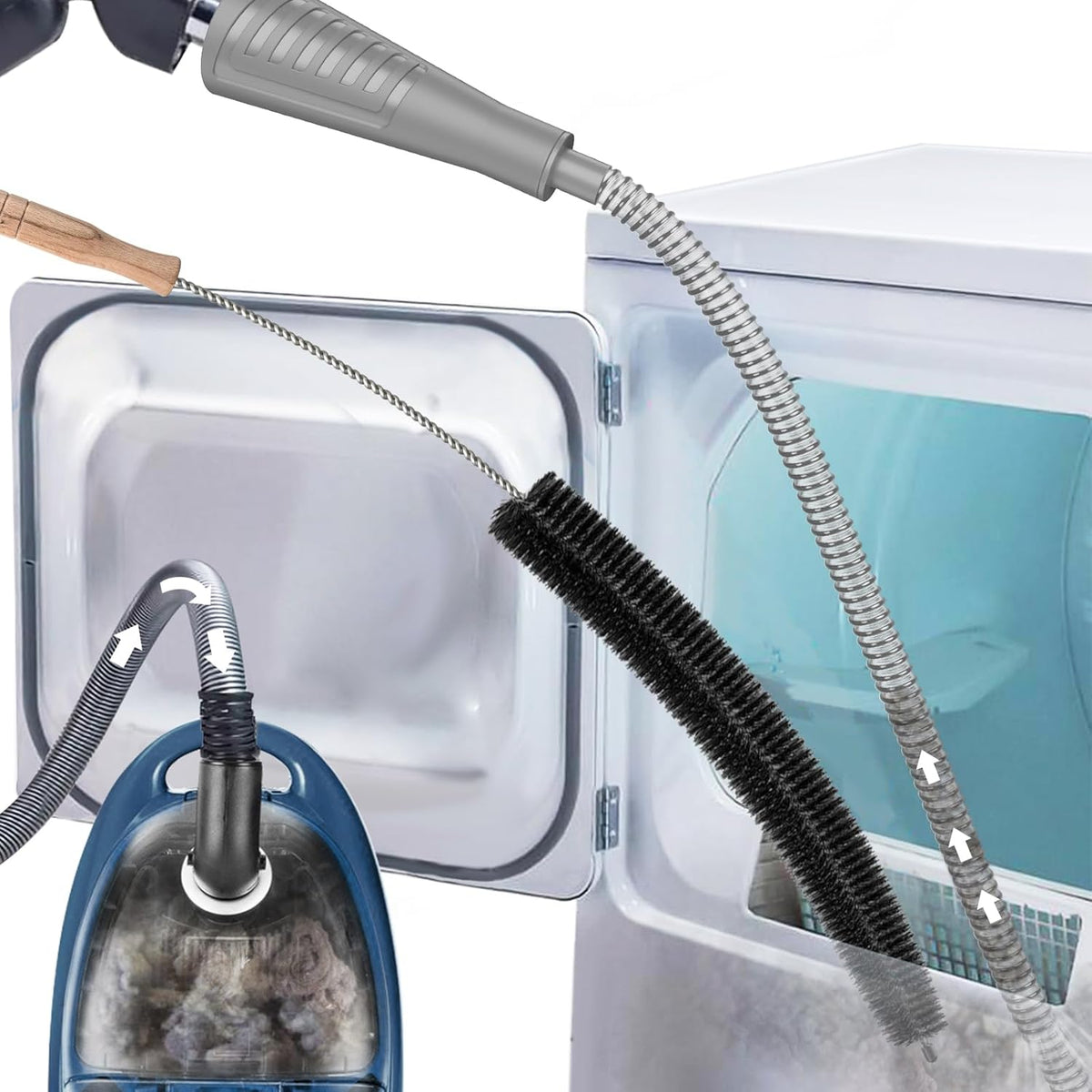 Sealegend Dryer Vent Cleaner Kit Dryer Lint Vacuum Attachment Lint Remover,Dryer Vent Vacuum Hose