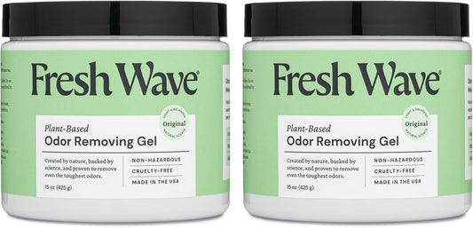 Fresh Wave Odor Removing Gel, 15 oz., Pack of 2 - Odor Absorbers for Home, Safer Odor Relief